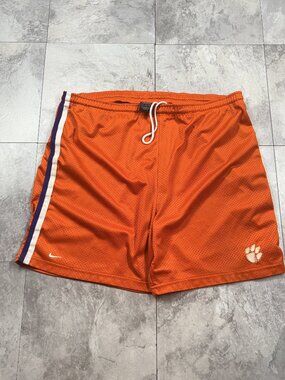 Nike Clemson Tigers Basketball Shorts Men's L Orange Purple NCAA Vintage Y2K